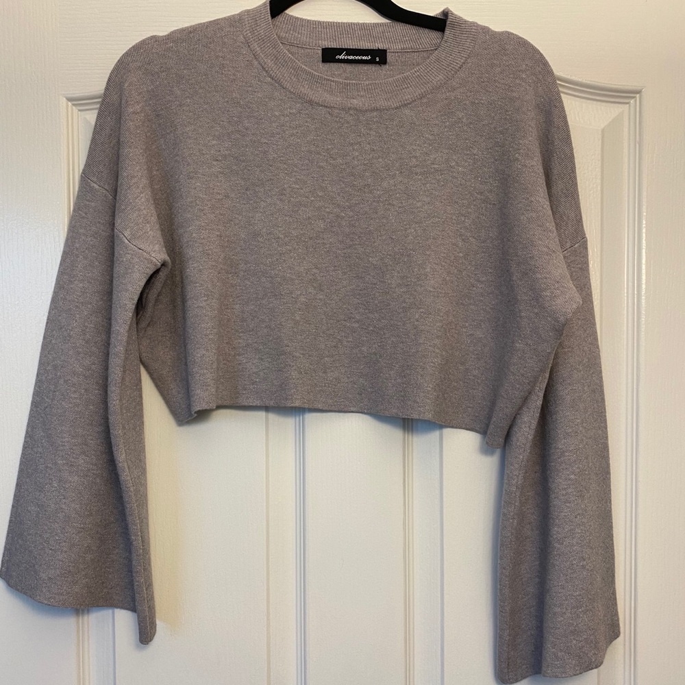Olivacious Grey Crop Sweater
